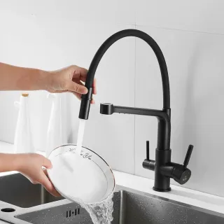 Смеситель для кухни Rose R658H чёрный матовый